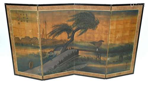 A traditional Japanese folding screen, Byobu