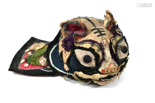 An antique Chinese child's silk Festival hat
