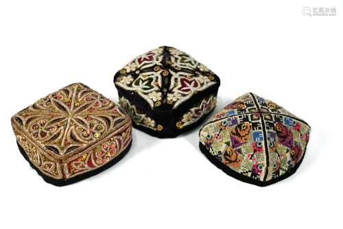 Three Uzbekistan Duppi/Tubeteka hats