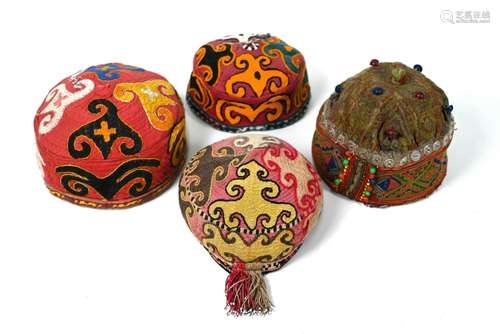 Four various Tubeteika hats