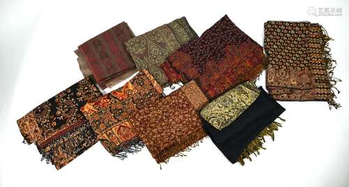 A collection of eight Kashmiri/Indian fine woollen