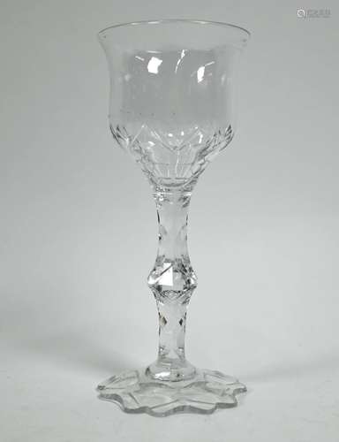 A late Georgian Irish (probably) cut wine glass