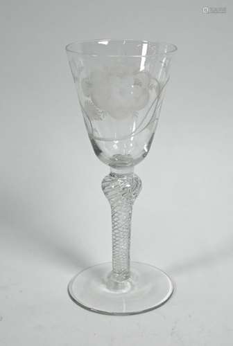 An antique Jacobite wine glass