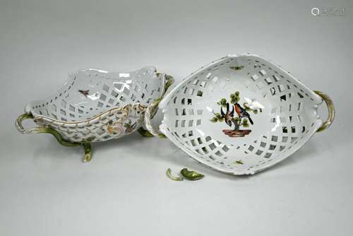 A pair of Meissen baskets