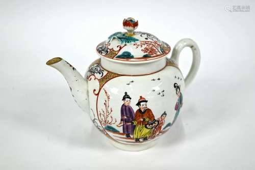 An 18th century English porcelain globular teapot