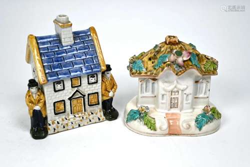 Staffordshire money box and pastille burner