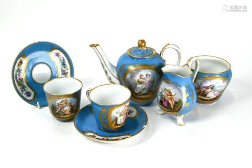 A 19th century Sevres early-morning tea set