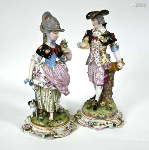 A pair of 19th century Meissen figures