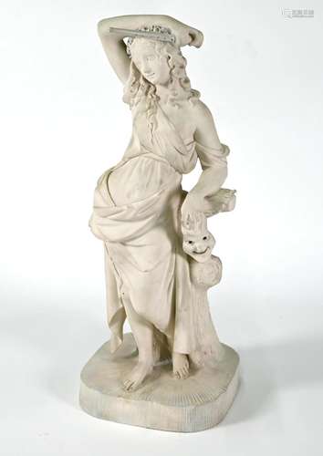 A 19th century Parian figure of a young woman