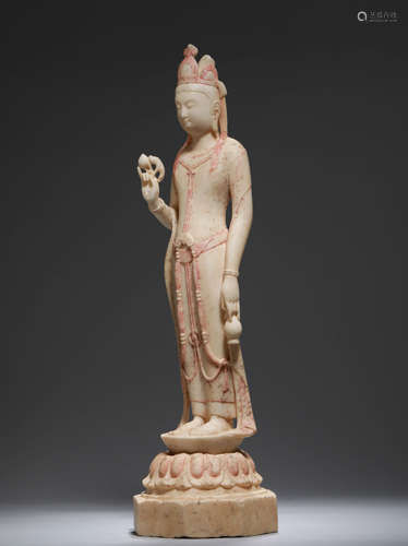 A NORTHERN QI White marble  Buddha statue