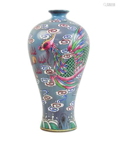 Chinese Porcelain Purple Phoenix Vase