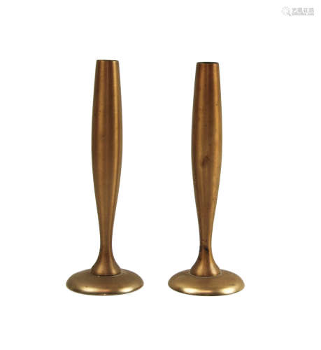 Pair Of Brass Dirilyte Candlesticks
