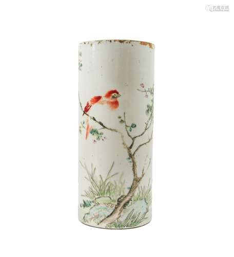 Famille Rose Cap Tube (bird And Blossoms)