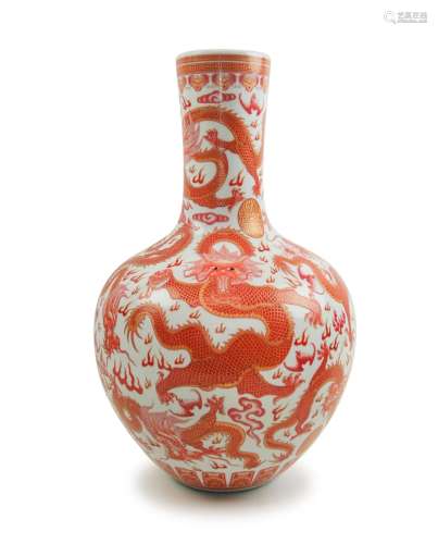 Chinese Iron Red Dragon Vase