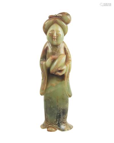 Jade Carved Tang Dynasty Style Female Figure