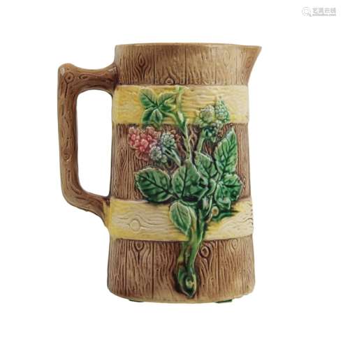 English Majolica Leaf Cream Pitcher