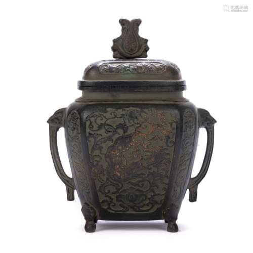 Bronze Lidded Censer