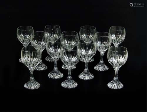 Set Of 12 Baccarat Massena White Wine Glasses