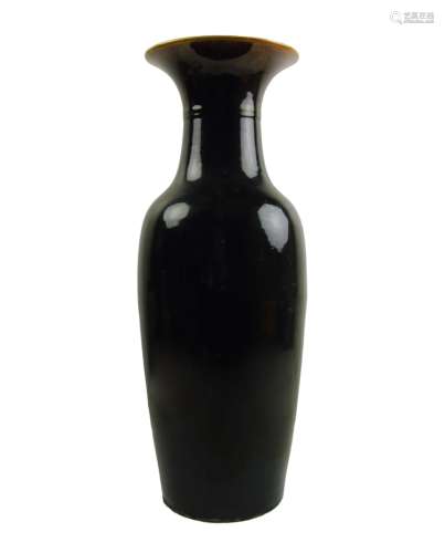 Large Chinese Noire Glazed Vase