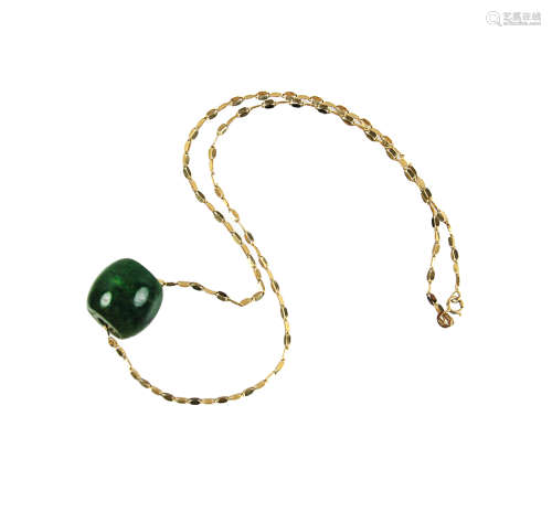 Jade Pendant On 14k Gold Chain