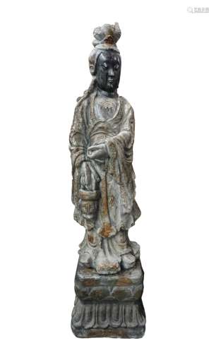 Large Molded Guanyin Figure On Base