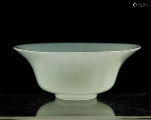 Chinese White Peking Glass Bowl