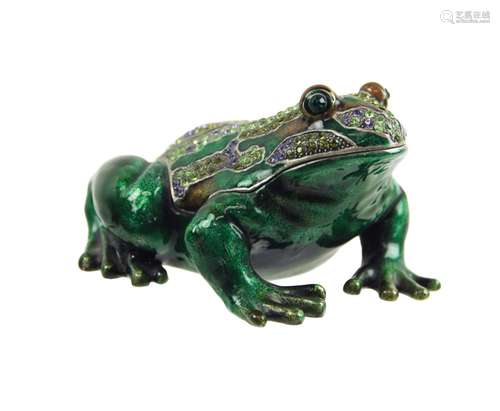 Jeweled Enameled Frog Match Safe Striker