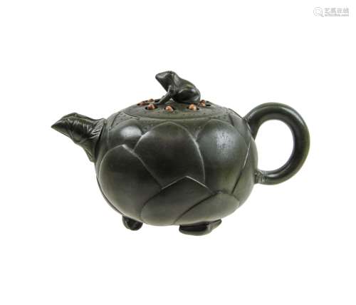 Yixing Clay Teapot Lotus Pod And Frog