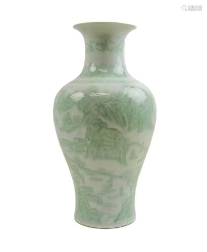 Chinese Celadon Glazed Relief Vase