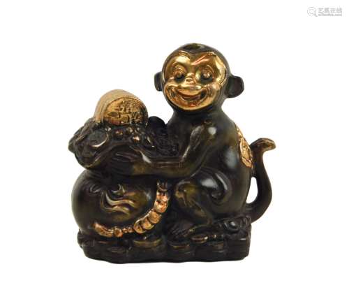 Gilded Bronze Monkey Xuan De Marks