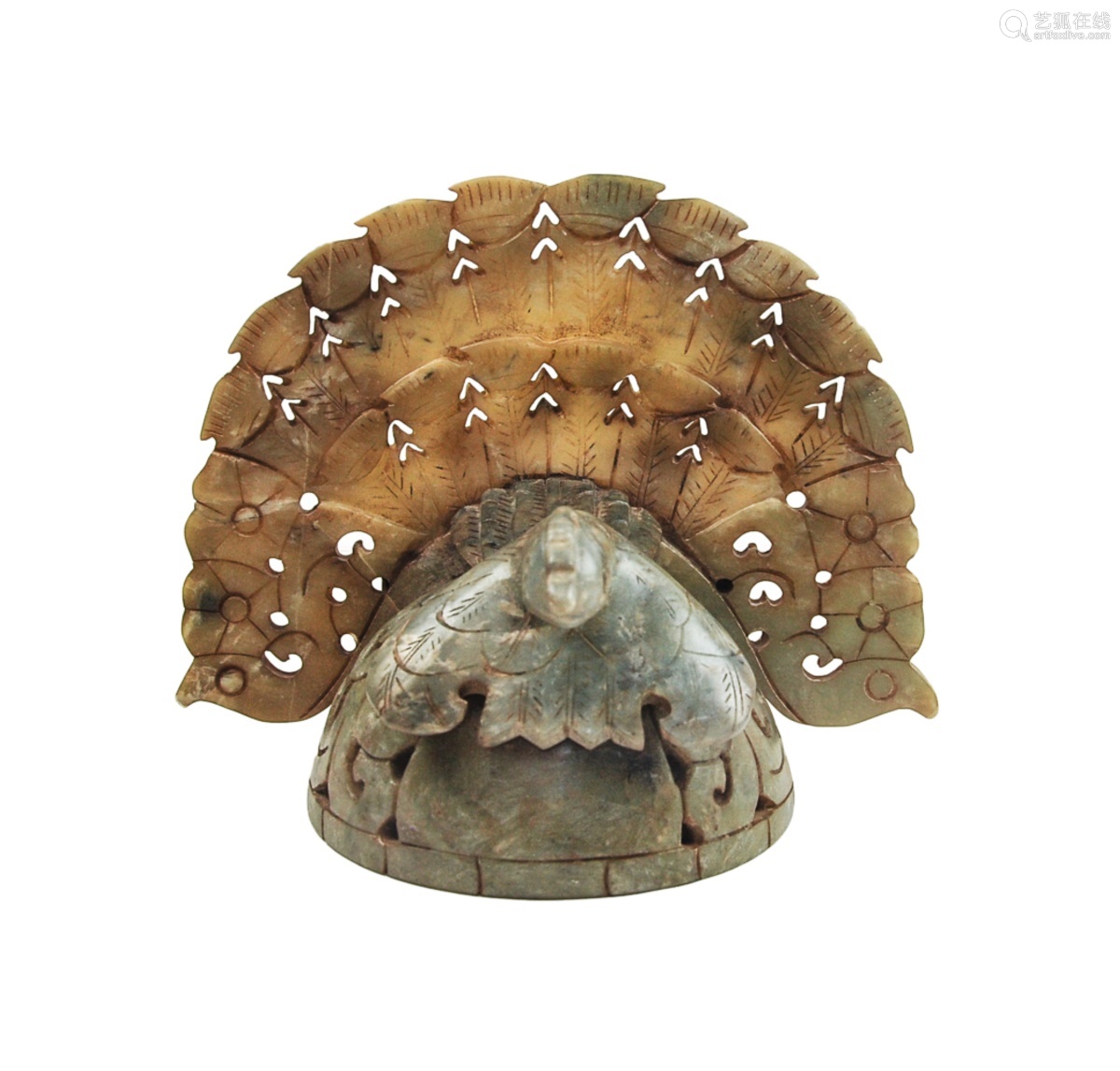 Hardstone Carved Peacock With Headdress Form－【Deal Price Picture】