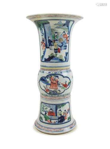 Chinese Imari Famille Rose Gu Vase