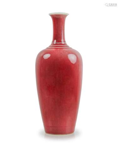 Peachbloom-glazed 憌illow-leaf?Vase, Liuye Zun