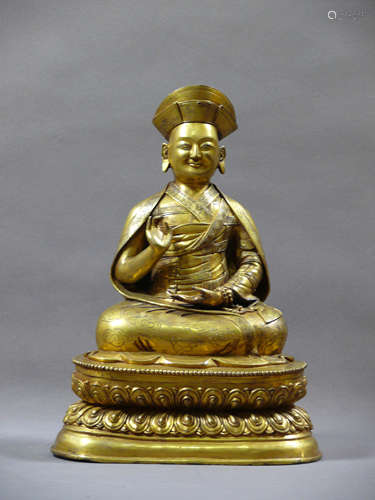 A Bronze Guru Buddha Statue