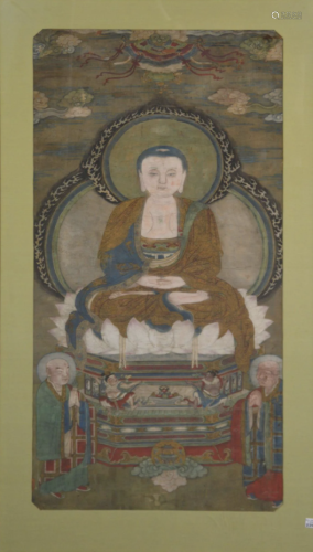 A Buddhist Painting on Silk, Late 19th Century