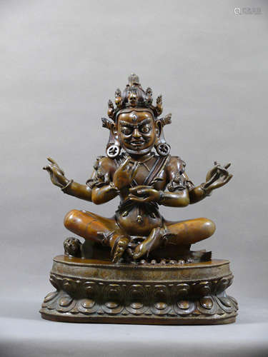 A Bronze Four Arms Buddha Statue