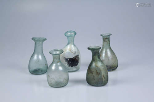 A Set Of Glass Bottles