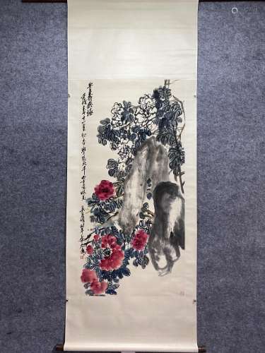 A Chinese Flowers Painting Mark Wu Changshu