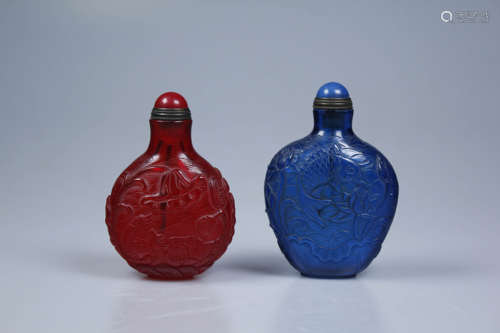 A Pair Of Glass Snuff Bottles