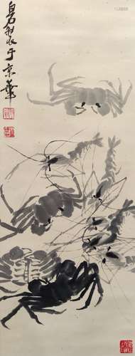 A Chinese Shrimp and Crab Painting Mark Qi Baishi