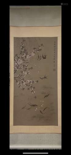 A Chinese Flower And Bird Painting Mark Ci Xi