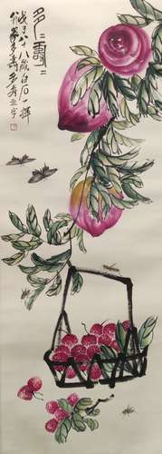 A Chinese Flower And Bird Painting Mark Qi Baishi