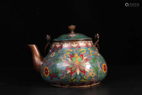 A Cloisonne Flower Pattern Tea Pot