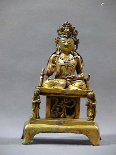 A Bronze Guan Yin Buddha Statue