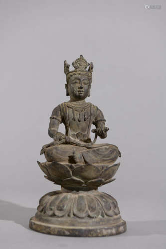 A Bronze Guan Yin Buddha Statue