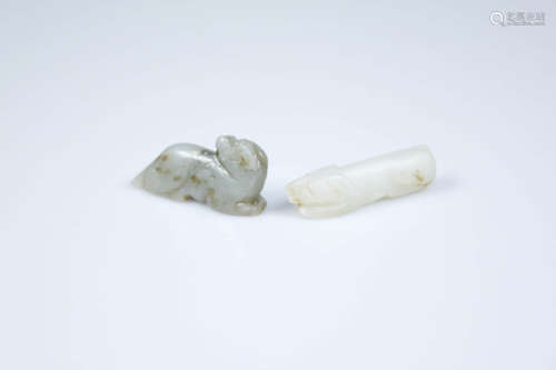 A Pair Of Jade Dogs Ornament