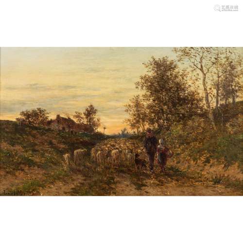 VAN LOKHORST, JOHAN NICOLAAS (1837-c.1929) "Schäfer mit...