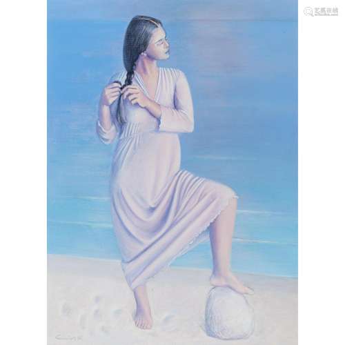 ANDERSEN, ERLING (1937-2010), "Junge Frau am Strand&quo...