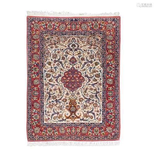 Orientteppich mit Seide. ISFAHAN/PERSIEN, 20. Jh., 158x110 c...