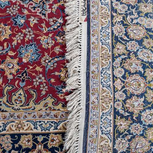 Orientteppich mit Seide. ISFAHAN/PERSIEN, 20. Jh., 256x162 c...